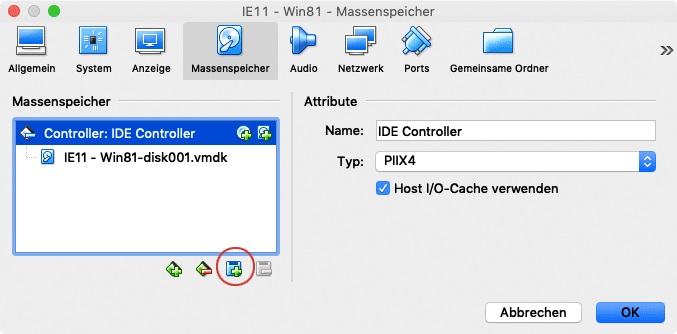 Virtual Box Optisches Laufwerk installieren