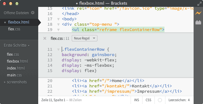 Welche CSS-Regeln sind für den HTML-Block definiert?