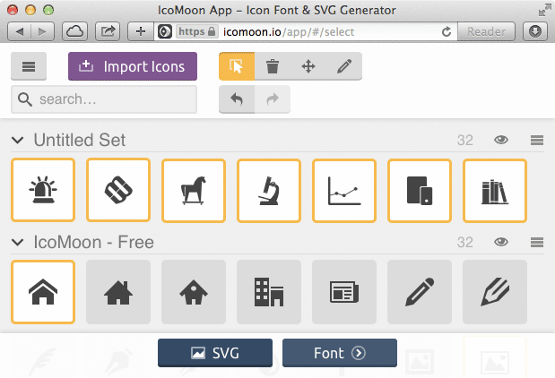 Icon Fonts Aus Svg Erstellen Stil Mit Stil